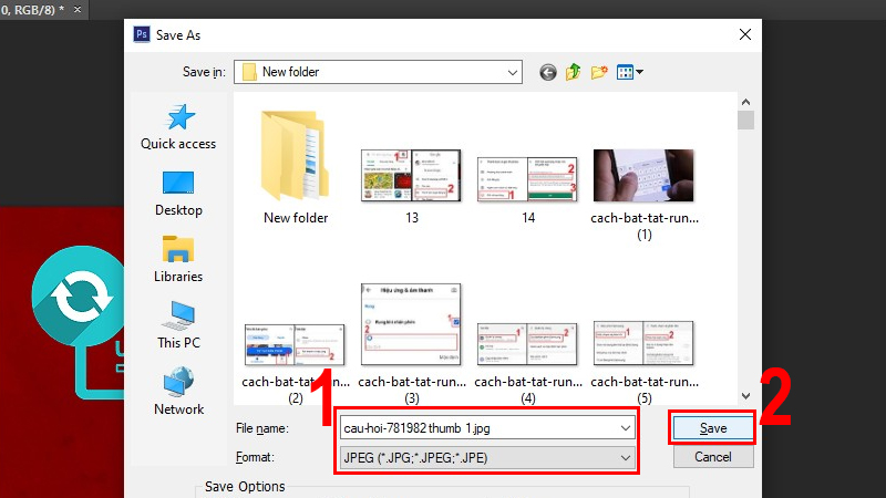 Đặt t&ecirc;n, chọn file v&agrave; chọn Save để lưu